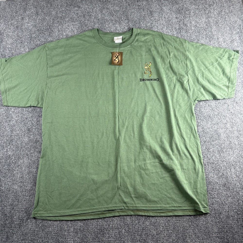 NWT Browning Camo Buckmark Graphic T Shirt Mens 3XL Sage Green Cotton Tee